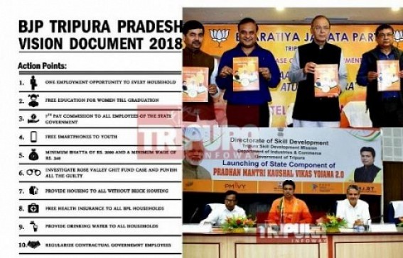 BJPâ€™s FAKE promises till 2019 LS Election : One Job for each Household, 7 Lakhs Jobs in 30 months, Free Smartphone to Each Youth, Free Housing to All, Regularizing all employees, 7th CPC likely to remain as â€˜JUMLAâ€™ dreams for Tripura
