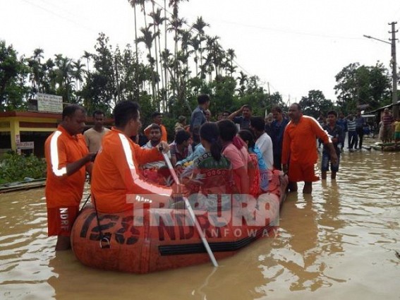 Tripura receives more showers : Rescue operation continues at Unakoti District, 13609 families took shelter in relief camps