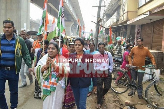 Congress candidate Ratna Datta continues door to door campaigning  
