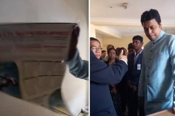 Biplab Deb rebukes Govt employees for variety colours of Cushions in office, calendars on walls Biplab Deb rebukes Govt employees for variety colours of Cushions in office, calendars on walls