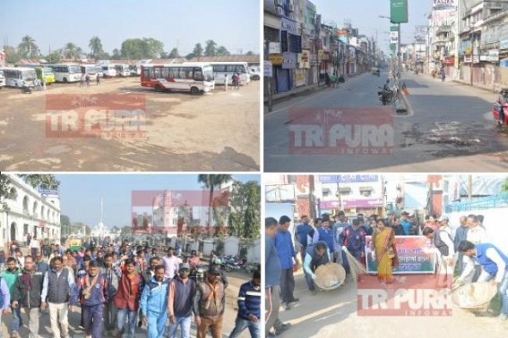 ‘Bandh’ Paralyzed Tripura, ‘Shocked’ BJP held protest against 2-days-long strike, organizes ‘Swachh Bharat Abhiyan’ ‘Bandh’ Paralyzed Tripura, ‘Shocked’ BJP held protest against 2-days-long strike, organizes ‘Swachh Bharat Abhiyan’