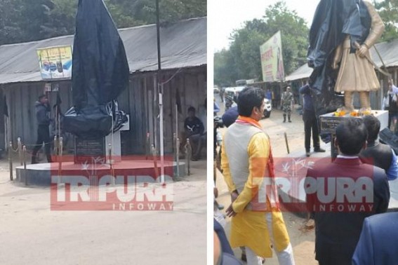 Dasarambari public boycott Tripuraâ€™s â€˜Saddam Husseinâ€™, covers King Bir Bikram Manikyaâ€™s Police bullet hit statueâ€™s face with black cover :  State rejects Biplabâ€™s Police Brutality, Condemn Police firing 