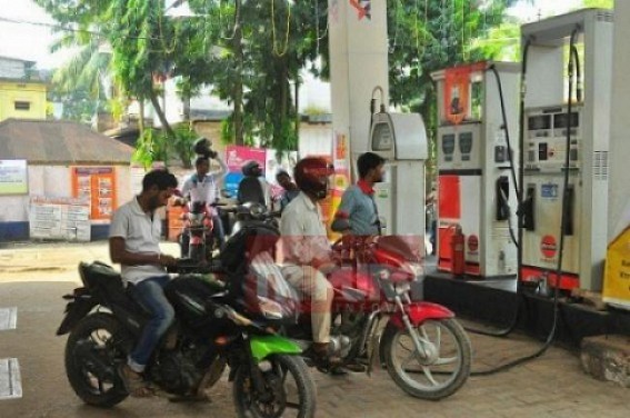 Petrol strict to Rs. 71.26  for 6 days in Tripura