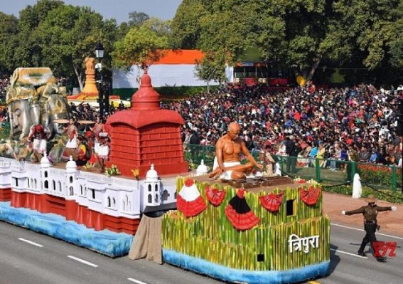 Tripura Tableau on Republic Day at Rajpath wins first prize Tripura Tableau on Republic Day at Rajpath wins first prize