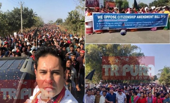 Whole Tripura erupts against BJP Govt over Citizenship Bill amid Biplab's 'PET' NC Debbarmaâ€™s strong objection : Black Flags mark BJPâ€™s â€˜Dark Eraâ€™, Massive protest by TIPRASA Statewide