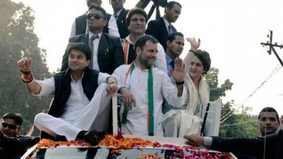 Priyanka wows crowds in Lucknow along with Rahul, Scindia