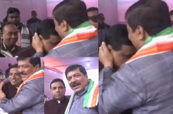 BJP Minister kissed Congress leaderâ€™s forehead, video goes viral
