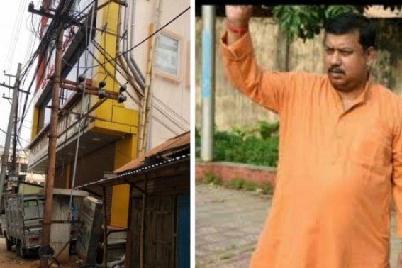BJP MLA Ram Prasad Pal occupied public land to install lift system at his under-construction Palace BJP MLA Ram Prasad Pal occupied public land to install lift system at his under-construction Palace