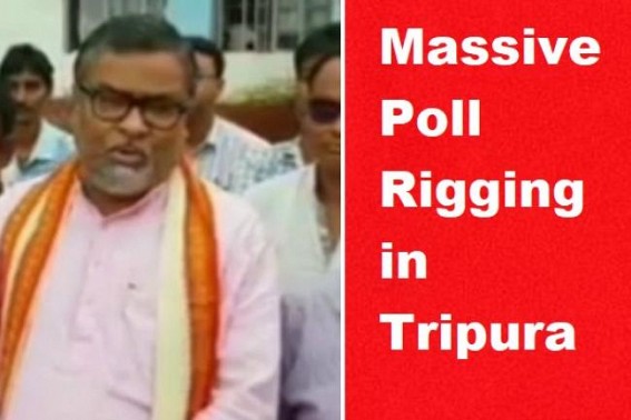 Opposition polling agents beaten in front of Presiding officers in Tripura, removed from booths Opposition polling agents beaten in front of Presiding officers in Tripura, removed from booths
