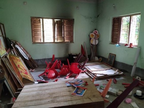 Lawless Tripura : CPI-M’s another party office burnt Lawless Tripura : CPI-M’s another party office burnt