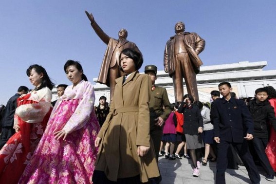 North Korea marks founder's 107th birth anniversary North Korea marks founder's 107th birth anniversary