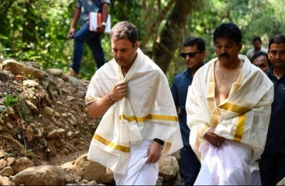 Rahul performs 'beli tharpanam' for father in Kerala Rahul performs 'beli tharpanam' for father in Kerala