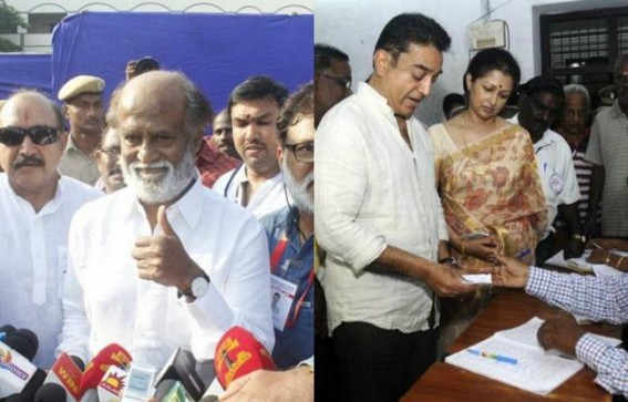 Rajinikanth, Kamal Haasan, Ajith Kumar cast vote Rajinikanth, Kamal Haasan, Ajith Kumar cast vote