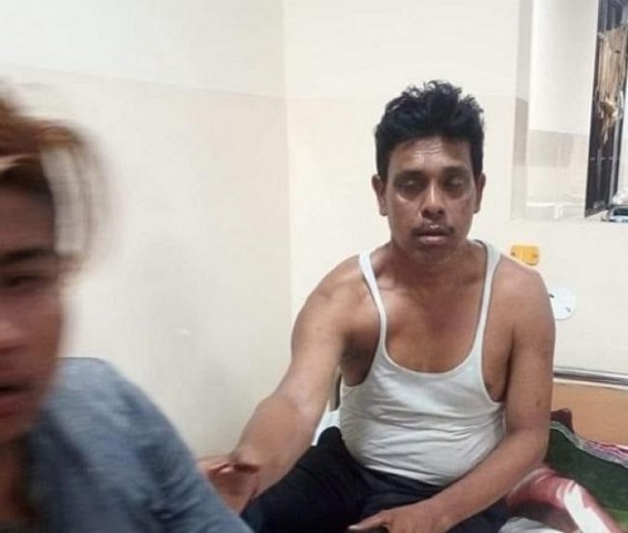 Man beaten by wife for not joining BJP in Tripura Man beaten by wife for not joining BJP in Tripura