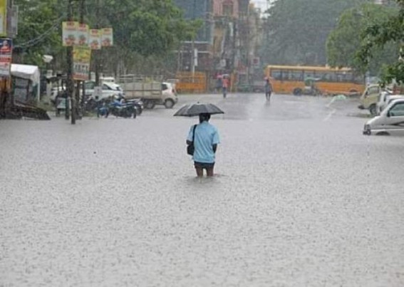 Rain hits Tripura, water-logging continues to irritate public in Agartala