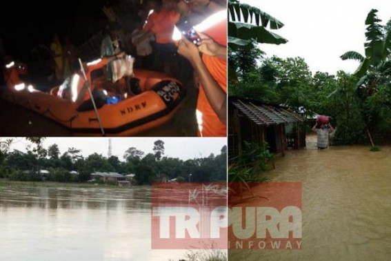 Two Districts in Tripura heavily affected by flood, NDRF teams deployed for rescue operation, 1070 emergency helpline number active 24 hrs Two Districts in Tripura heavily affected by flood, NDRF teams deployed for rescue operation, 1070 emergency helpline number active 24 hrs