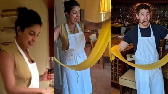 Priyanka, Nick take cooking class on date night