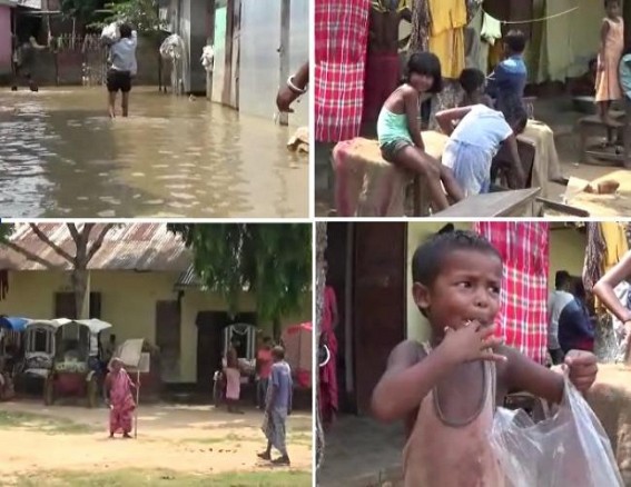 After long 3 days in relief camps, people started returning homes as Flood Situation developed in Tripura, around 10,000 people yet rendering homeless