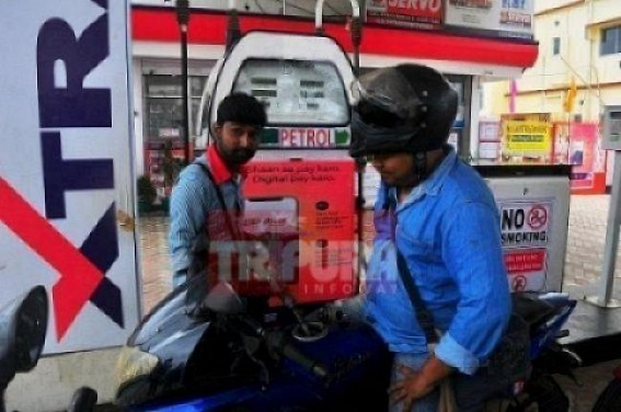 Petrol price in Agartala Rs. 73.84 on Thursday