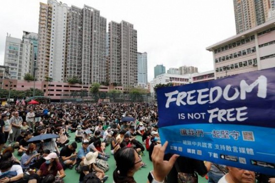 Demonstrators gather in Hong Kong amid rising tensions Demonstrators gather in Hong Kong amid rising tensions