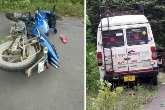 Bus-bike collision in Amarpur road, 1 critical, many injured Bus-bike collision in Amarpur road, 1 critical, many injured