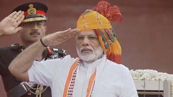 PM unfurls tricolour, addresses nation on I-Day PM unfurls tricolour, addresses nation on I-Day