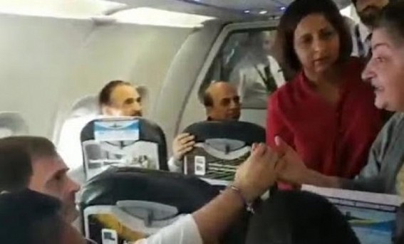 Kashmiri woman shares J&K's ordeal with Rahul on flight