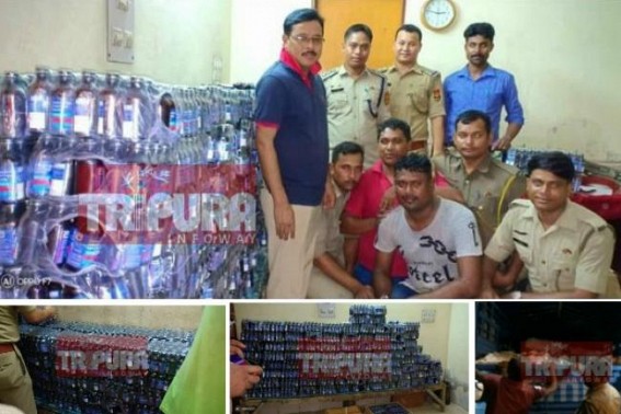 Phensedyl worth Rs. 17.5 lakhs seized by Teliamura Traffic Police from a vegetable carrying Truck, driver absconding Phensedyl worth Rs. 17.5 lakhs seized by Teliamura Traffic Police from a vegetable carrying Truck, driver absconding