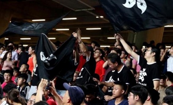 Hong Kong spectators boo Chinese anthem at football stadium Hong Kong spectators boo Chinese anthem at football stadium