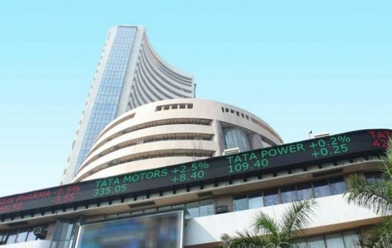 Sensex up 97 points, Nifty above 11,000 Sensex up 97 points, Nifty above 11,000
