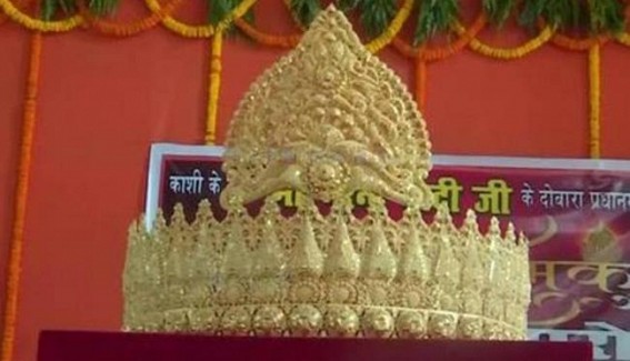 Gold crown offered at Varanasi temple on PM Modi's b'day Gold crown offered at Varanasi temple on PM Modi's b'day