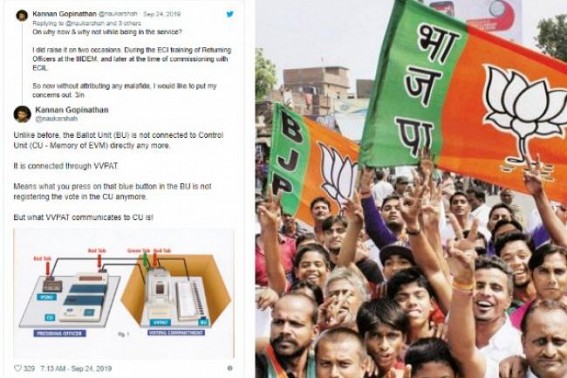 Lotus Blooming by Election Hacking ? Resigned IAS, DM exposed how EVM, VVPAT steal votes, says, â€˜Itâ€™s FOOL-proof processâ€™ : Tripura (Badharghat) Postal Ballot voting rate of BJP candidate stables allegationâ€™s ground