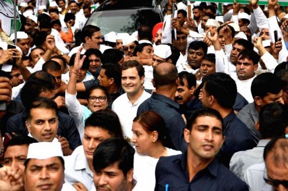 Rahul leads Congress 'padyatra' on Gandhi Jayanti