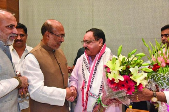 Manipur CM meets Shah, Nadda to resolve crisis in state BJP Manipur CM meets Shah, Nadda to resolve crisis in state BJP