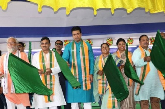 Much awaited DEMU trains flagged of by CM ahead of Durga puja connecting Agartala to Sabroom