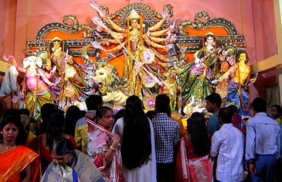 Tripura celebrates Maha-Navami with community feasts, Devoteesâ€™ rushes across Puja pandals witnessed in morning