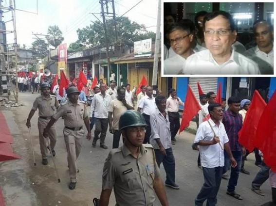 CPI-M’s massive protest at Belonia voicing against Politically motivated FIR against former PWD Minister Badal Choudhury CPI-M’s massive protest at Belonia voicing against Politically motivated FIR against former PWD Minister Badal Choudhury