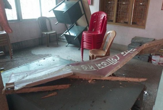 BJP trying to create terror to suppress Opposition voice : CPI-M Party office attacked in broad-day light in Bishalgrah BJP trying to create terror to suppress Opposition voice : CPI-M Party office attacked in broad-day light in Bishalgrah