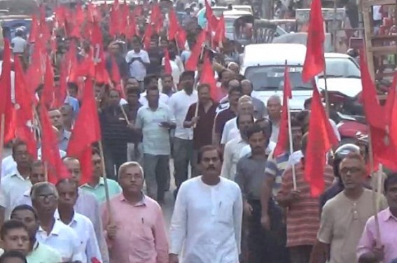 CPI-Mâ€™s â€˜massiveâ€™ protest against BJP Govt Policeâ€™s brutal torture on Badal Choudhury
