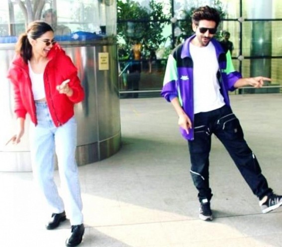 Deepika, Kartik perform 'Dheeme dheeme' challenge at airport Deepika, Kartik perform 'Dheeme dheeme' challenge at airport