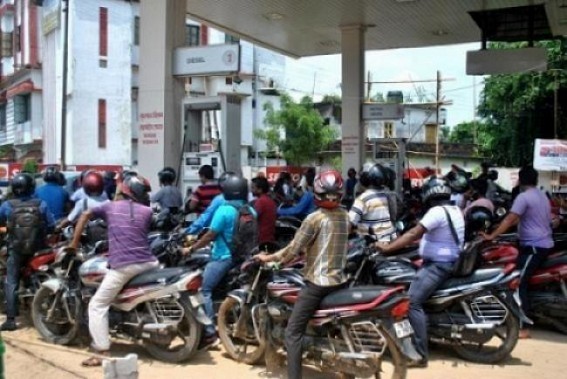 Fuel prices remain on peak, Petrol Rs. 75.45, Diesel Rs. 68 in Agartala 