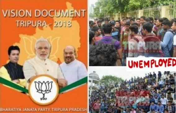 Unemployment problems under BJP Govt soaring triple than CPI-M era in Tripura : BJP’s Vision Document Promise of 50,000 Govt jobs in 1-year forgotten Unemployment problems under BJP Govt soaring triple than CPI-M era in Tripura : BJP’s Vision Document Promise of 50,000 Govt jobs in 1-year forgotten