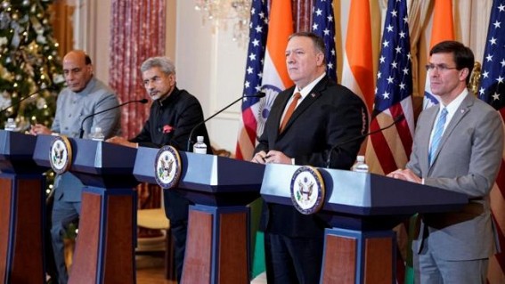 India, US sign defence tech transfer pact, pledge to boost strategic ties at 2+2 India, US sign defence tech transfer pact, pledge to boost strategic ties at 2+2