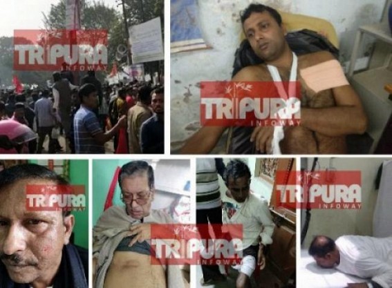 BJP hooligans' attack on CPI-M Senior leaders BJP hooligans' attack on CPI-M Senior leaders