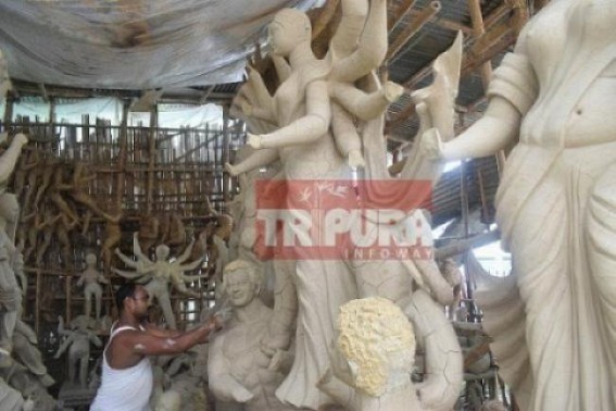 Tripura Artisans started work on making Durga idols as only 33 days left for Durga Puja 2019 Tripura Artisans started work on making Durga idols as only 33 days left for Durga Puja 2019