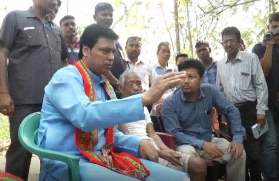 Biplab Deb caught in camera bribing villagers with TSR jobs in exchange for Votes : Massive violation of Model-code-of-conduct continues Statewide