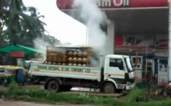 Bishalgrah CNG Station narrowly escaped from major accident