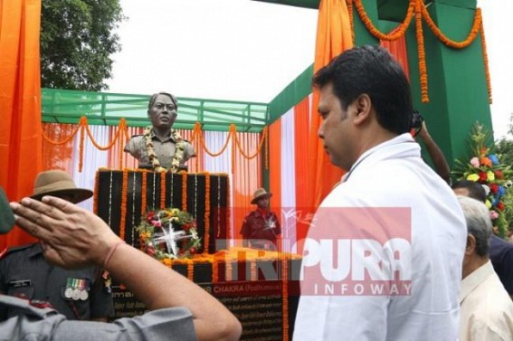 CM Biplab Deb unveils statue of Martyr Rabi Kumar Debbarma