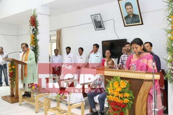 Mimi Majumder takes oath as Tripura BJP MLA
