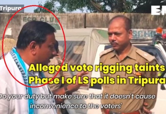 Biplab-Pratimaâ€™s Poll rigging mars Democracy: BJP MLA cum Smuggler Ram Prasad Pal caught forcing Police Officers to remove Central Forces from Suryamaninagar Polling 